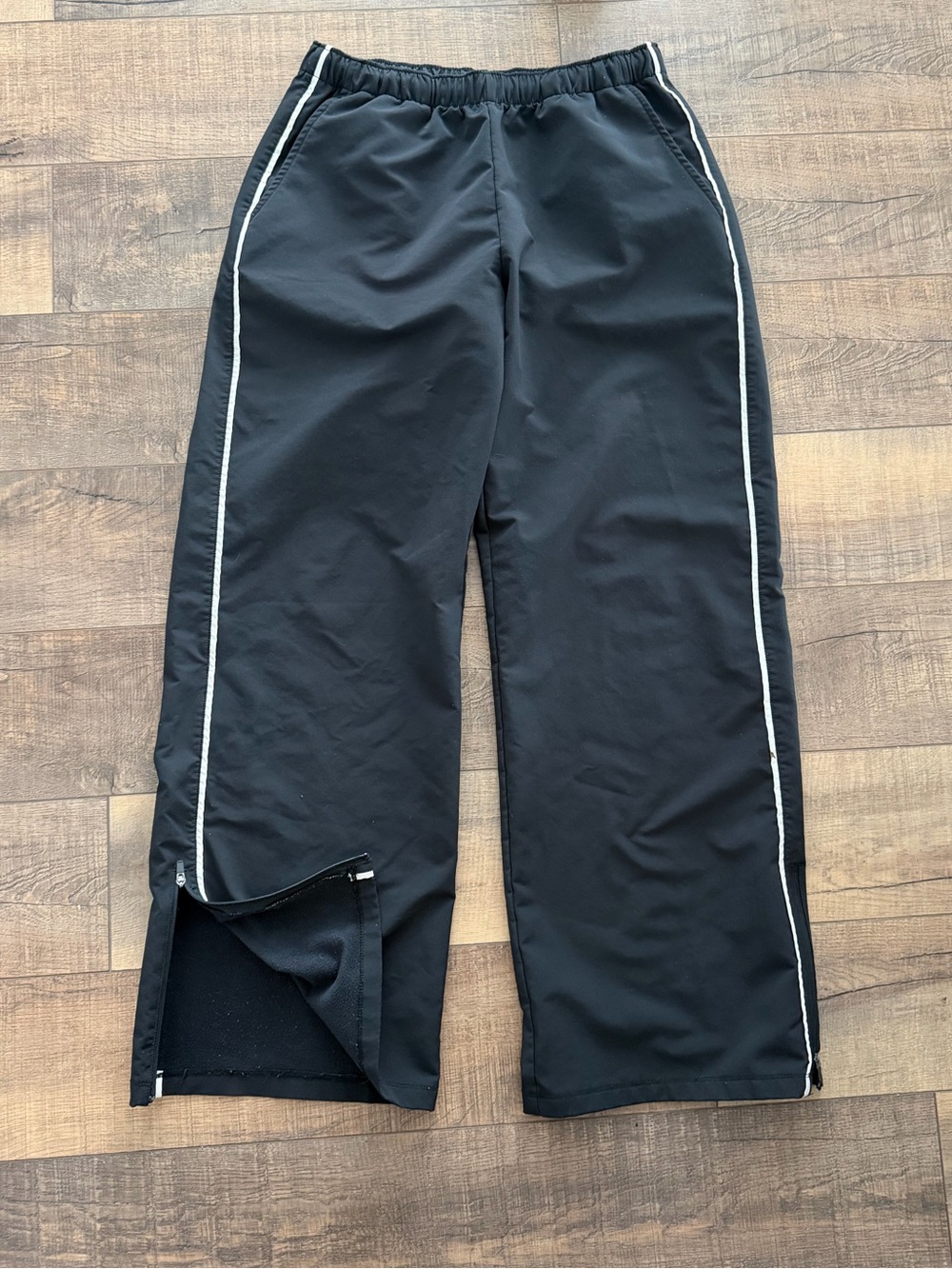 Hollister Black Track Pants with White Side Piping